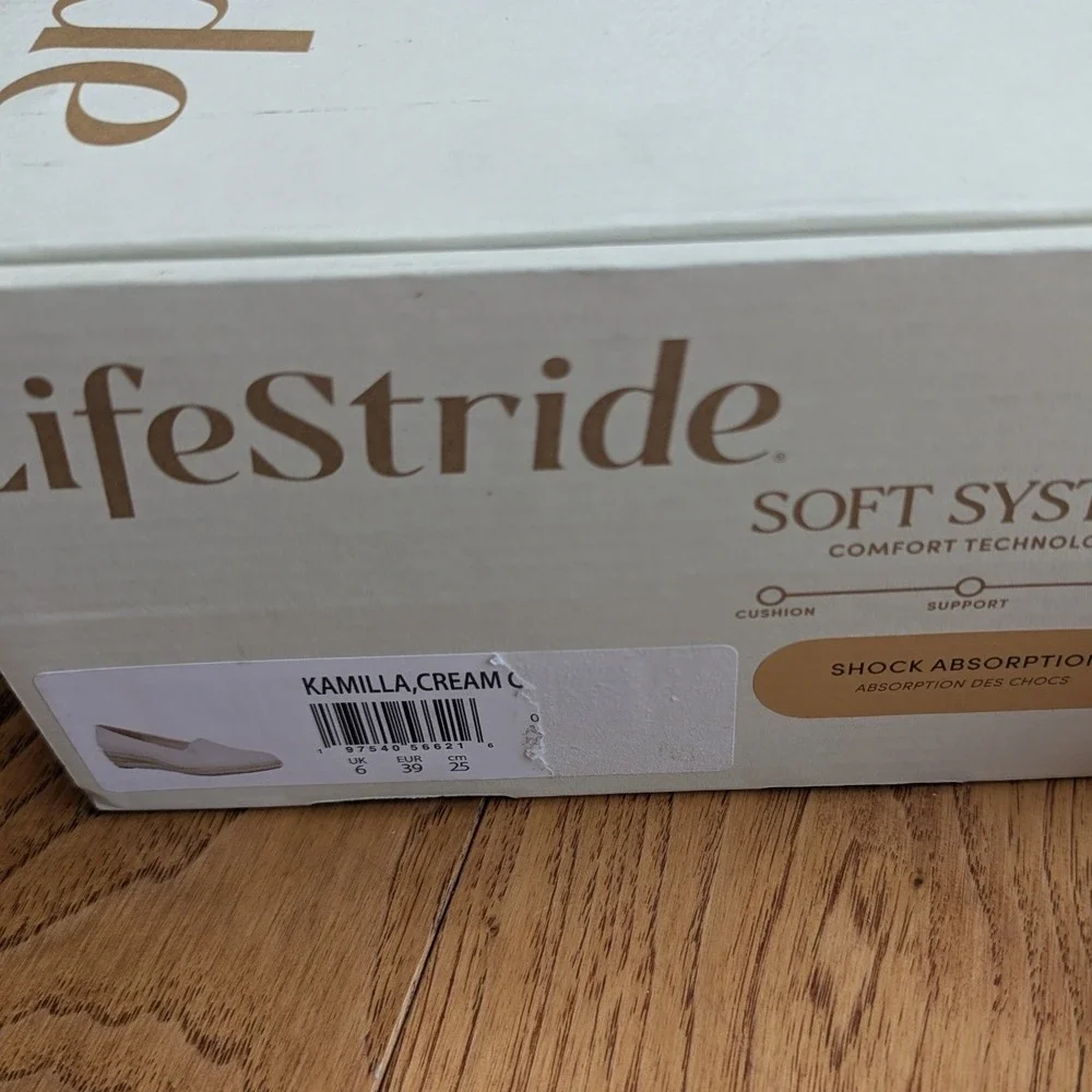LifeStride Espadrille Wedge Beige Fabric Velocity 2.0 Womens 8.5M Comfort‎ Jute